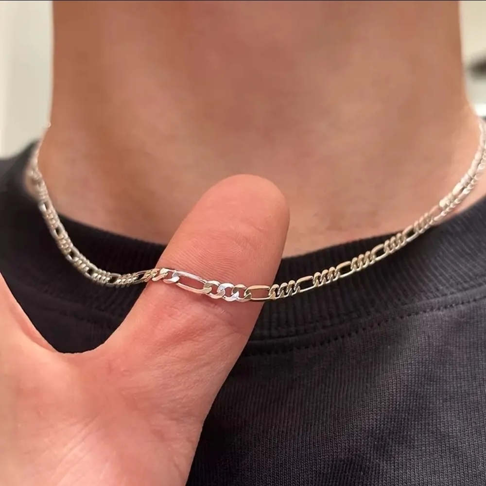 Unisex Stainless Steel 22" Silver Chain Necklace